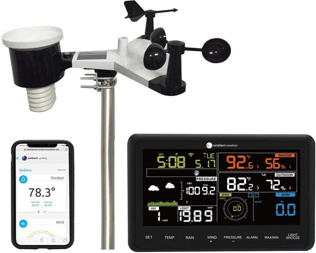 Ambient Weather WS-2902B WiFi Smart Weather Station - Compatible with Alexa & Google Assistant